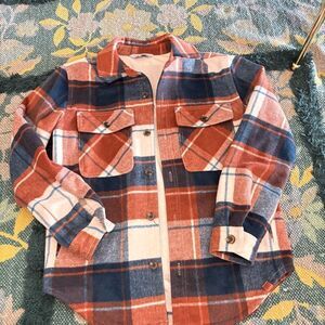 Alpine Design Mens XS Quilt Lined Shirt Jacket Red‎ Tan Summit Plaid Flannel